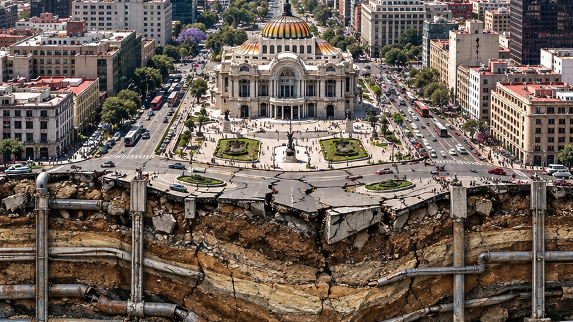 Así se está hundiendo la Ciudad de México. Avísale a tu familia