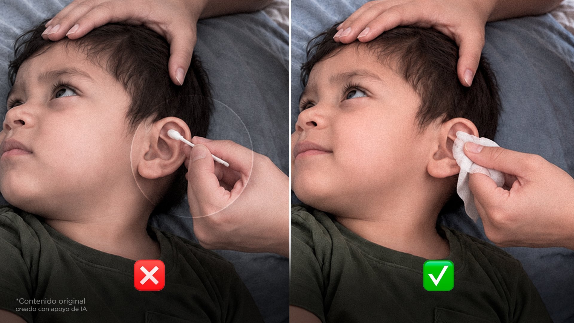 Esta es la forma correcta de limpiar los oídos de tu hijo para no lastimarlo