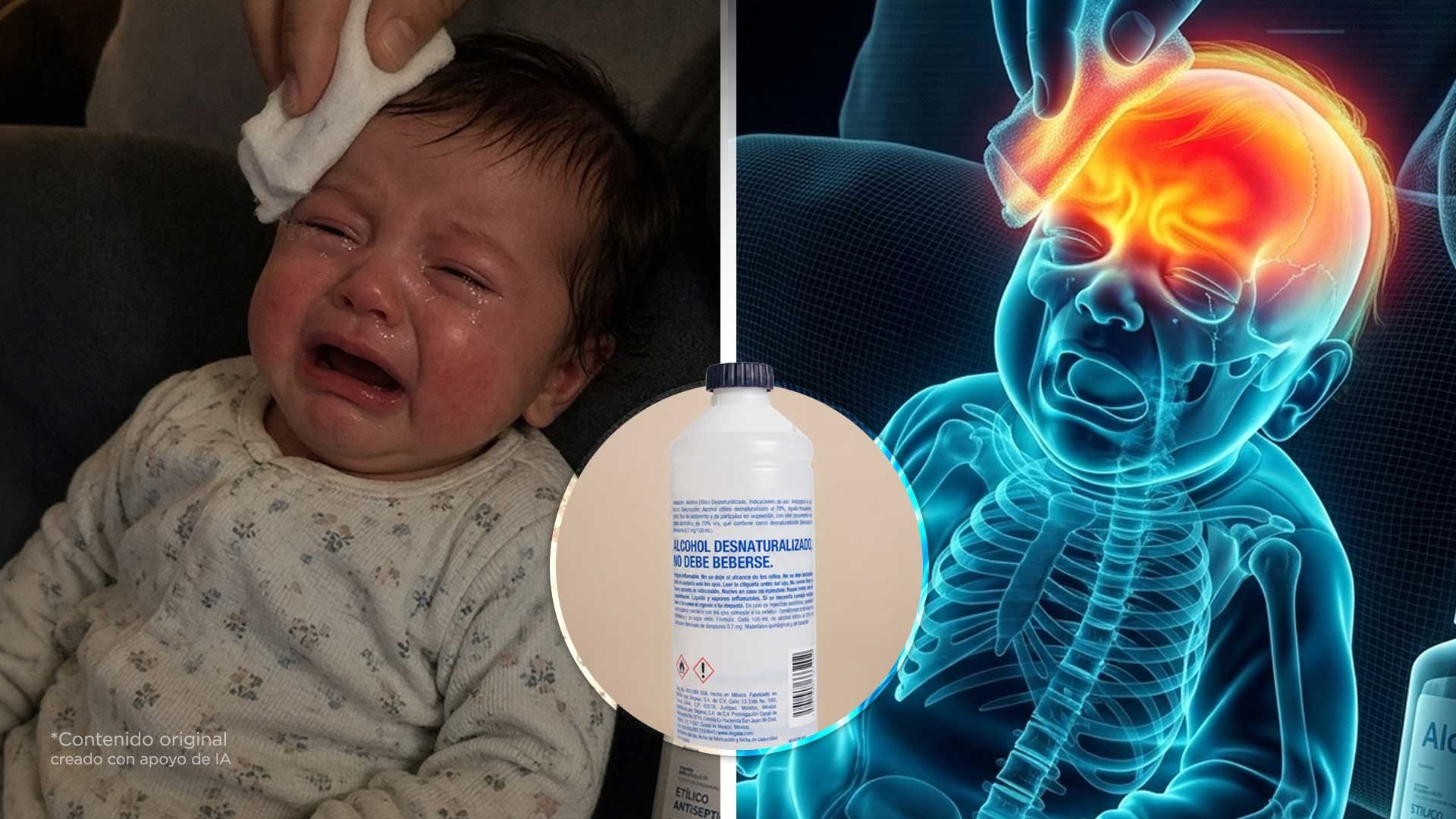 Nunca le pongas alcohol a tu hijo para bajarle la fiebre