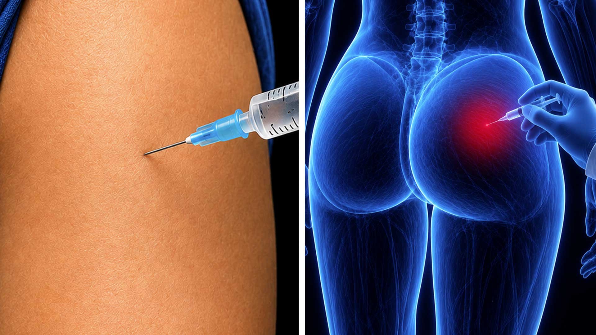¿Por qué unas inyecciones van en el brazo y otras en la pompa?