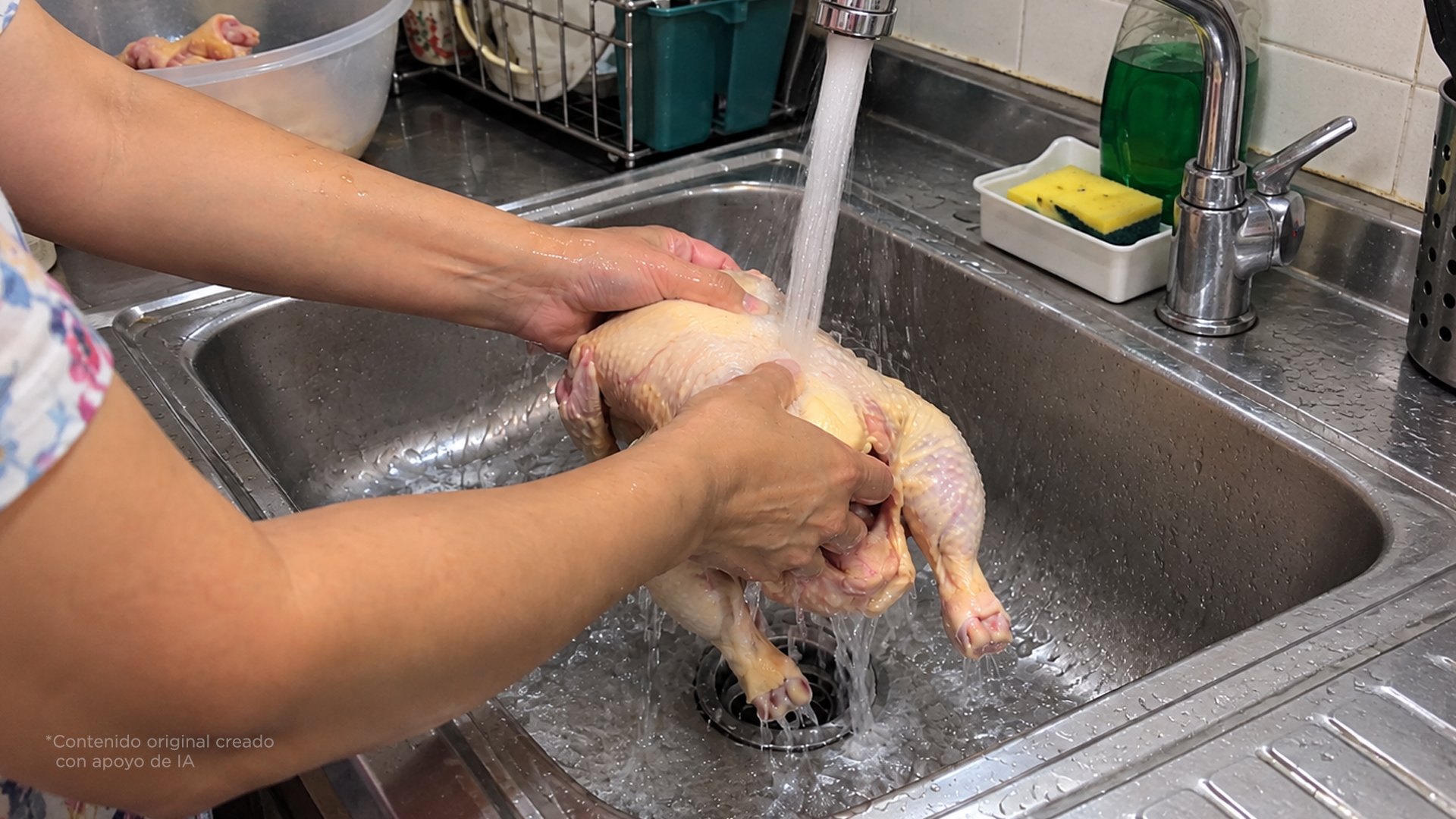 Si lavas el pollo antes de cocinarlo, puedes enfermar a tu familia. Te explico por qué