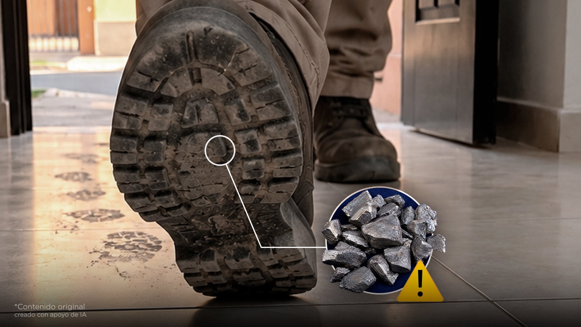 Tus zapatos pueden traer plomo de la calle. No los metas a tu casa. Avísale a tu esposa