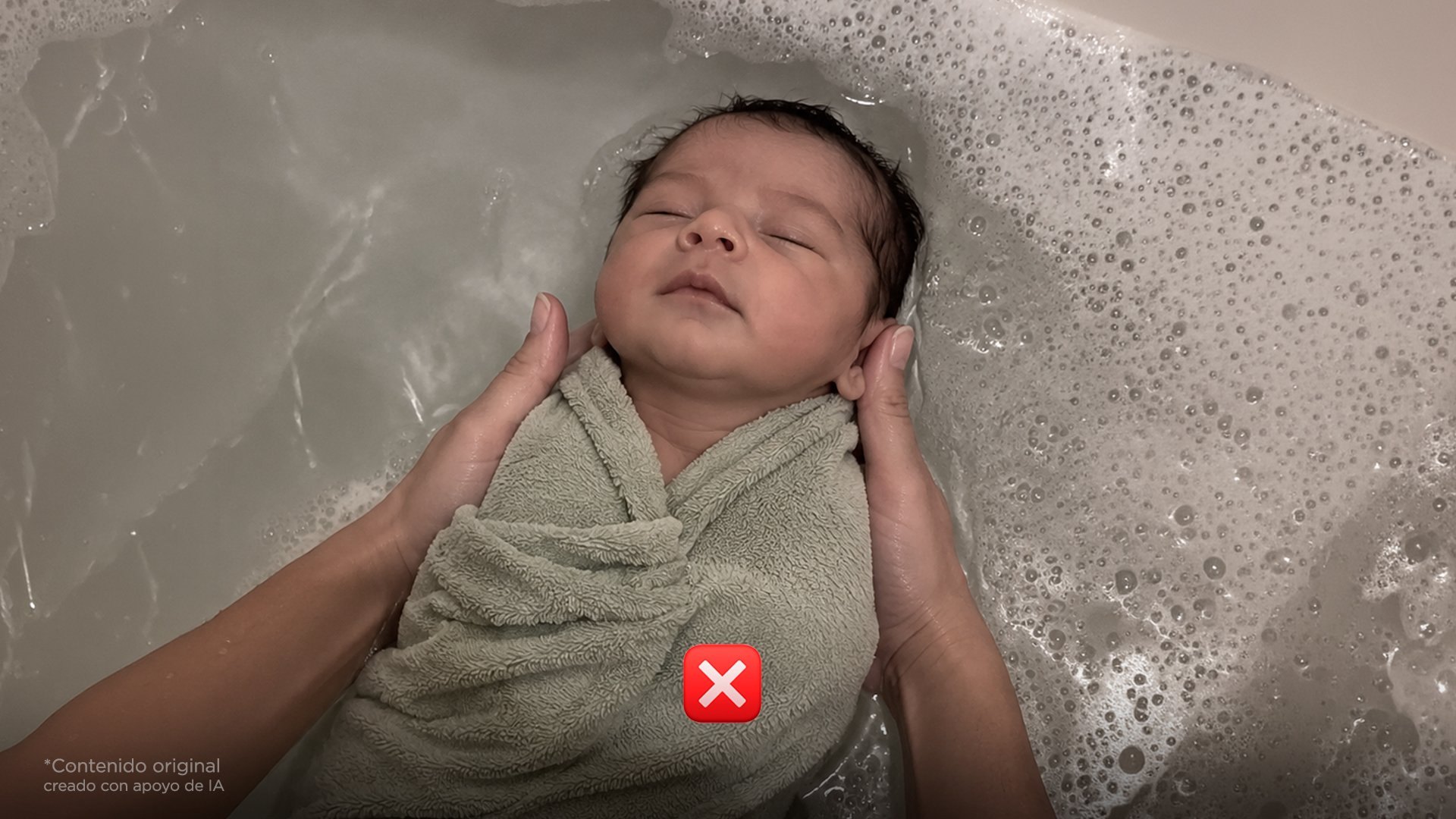 Un bebé puede ahogarse en la tina con apenas 2.5 cm de agua. Avísale a tu mamá